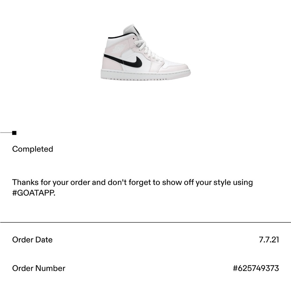 Jordan 1 “barely rose” size 7